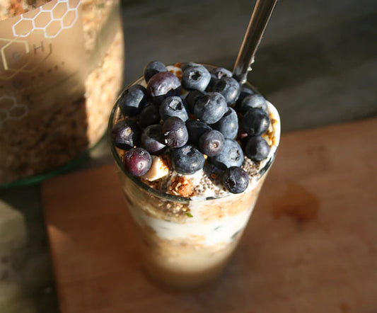 Warm Apple & Blueberry Granola Layers