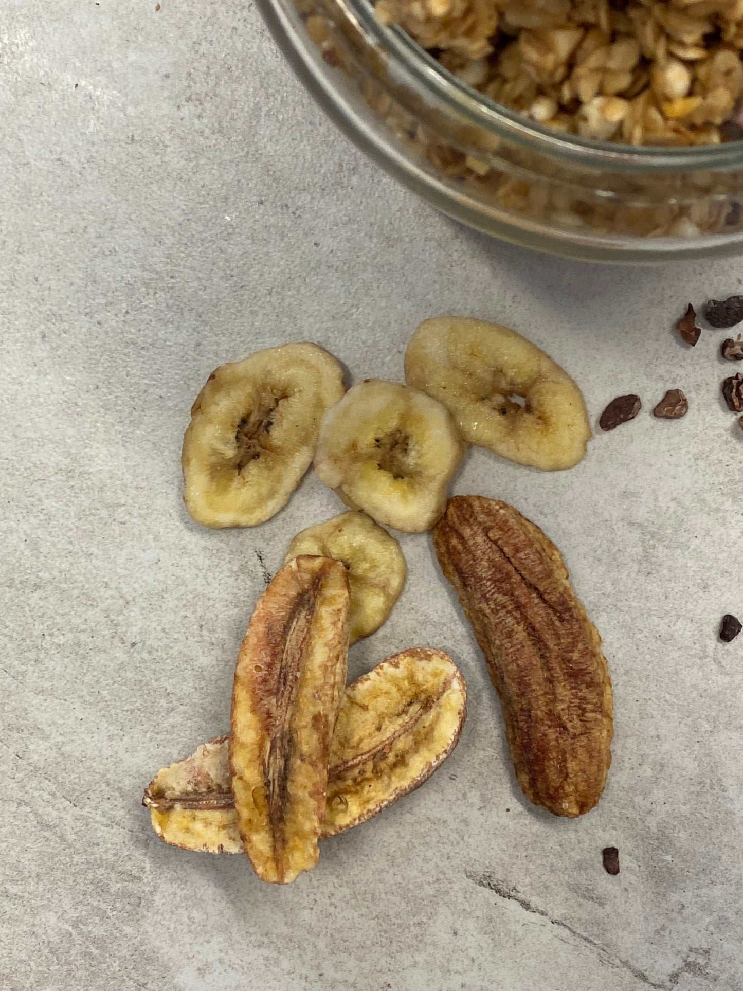 Banana, Cacao & Pecan Granola