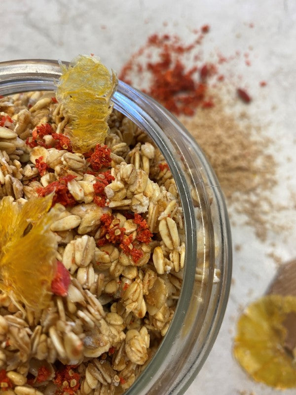 White Chocolate, Orange & Goji Berry Granola -Husk and Honey Bakery London