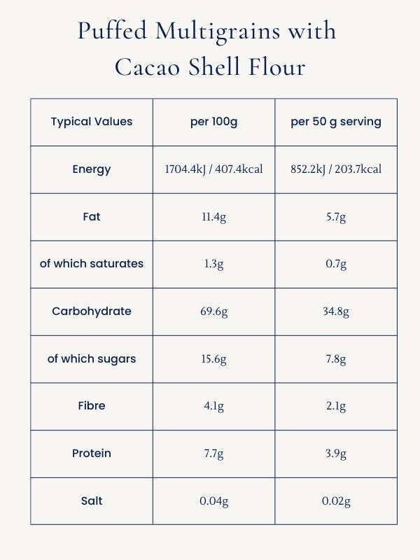 Puffed Multigrains with Cacao Shell Flour