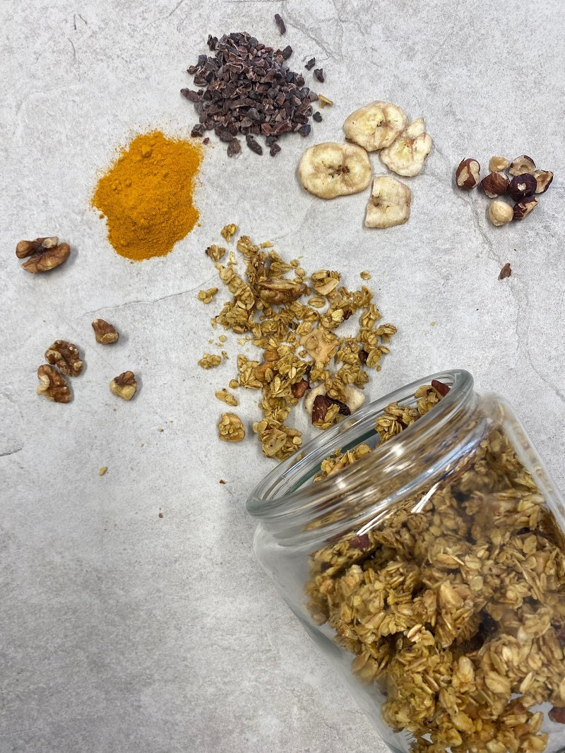 banana tumeric mixed nuts 2 granola husk and honey london