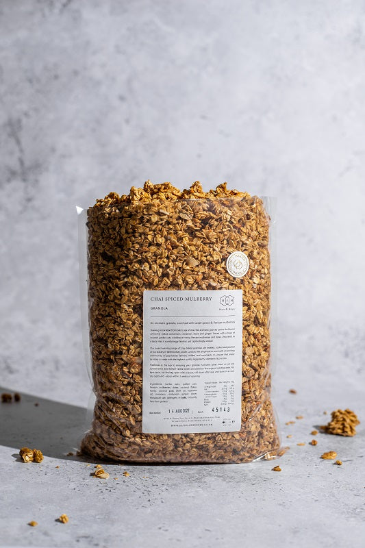 Chai Spiced Mulberry Granola - Husk & Honey London