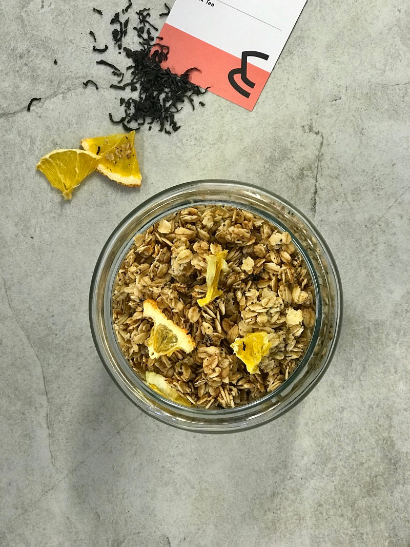 ceylon black tea and orange granola husk and honey london