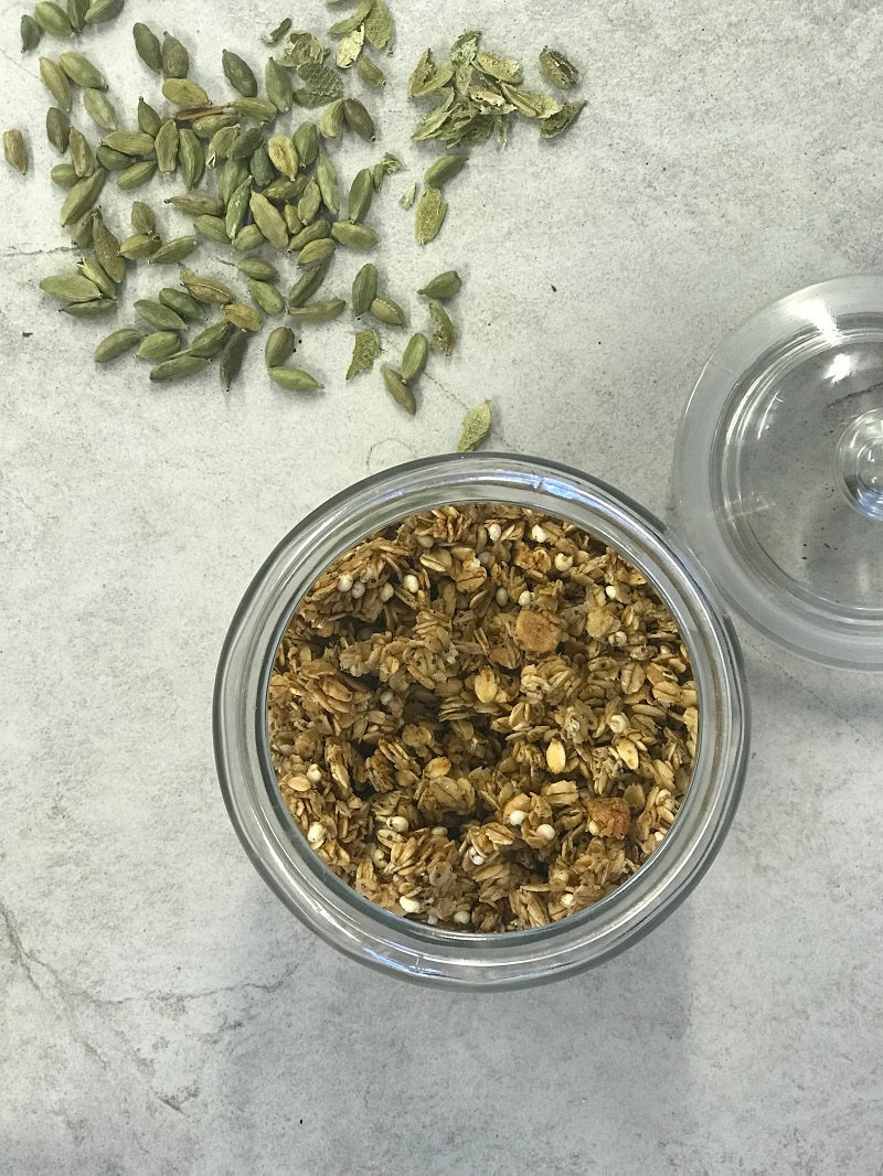 cardamom pod granola husk and honey london