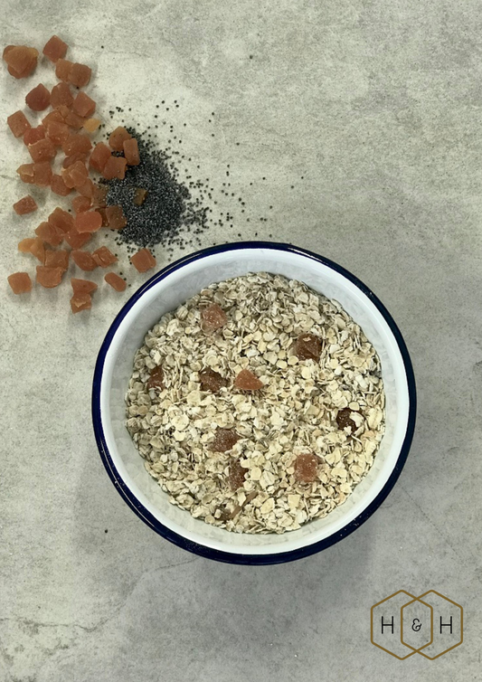 Apricot, Ginger & Poppy Seed Porridge - Husk and Honey Granola London