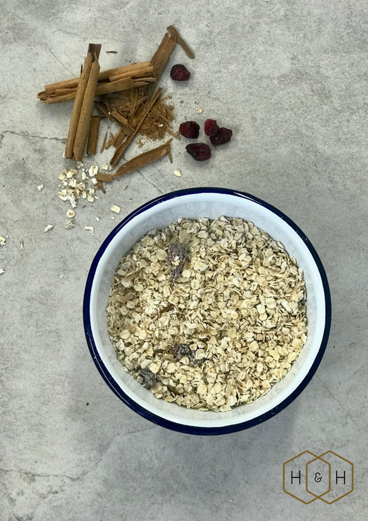 Cinnamon Bark & Cranberry Porridge - Husk and Honey Granola London