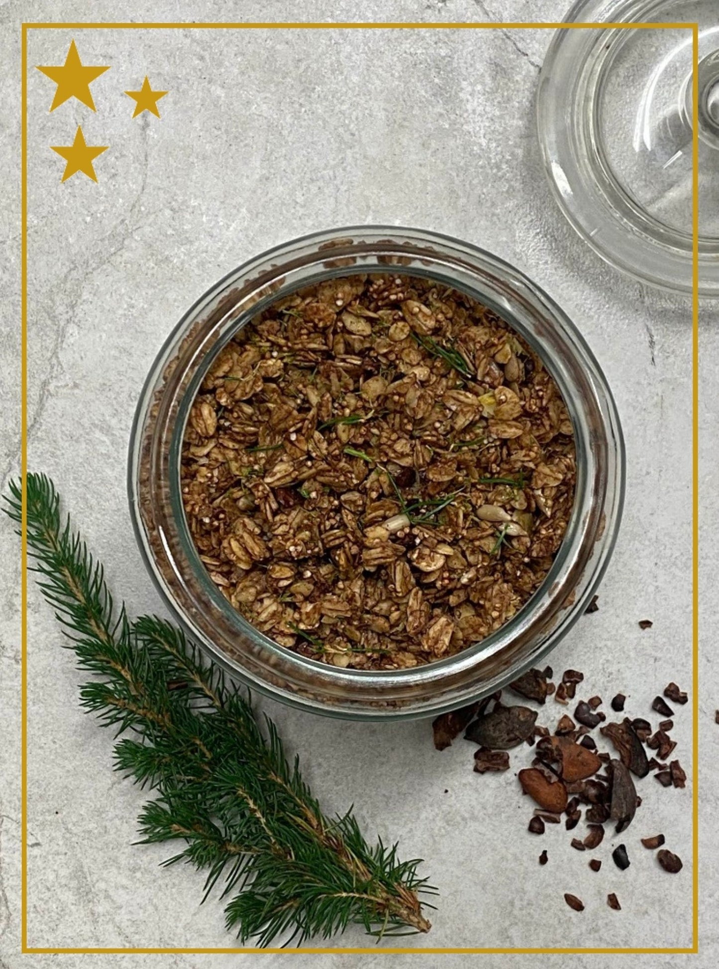 dark chocolate and pine needle granola husk and honey london
