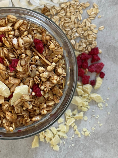 White Chocolate & Raspberry Granola, a Valentine's Edition