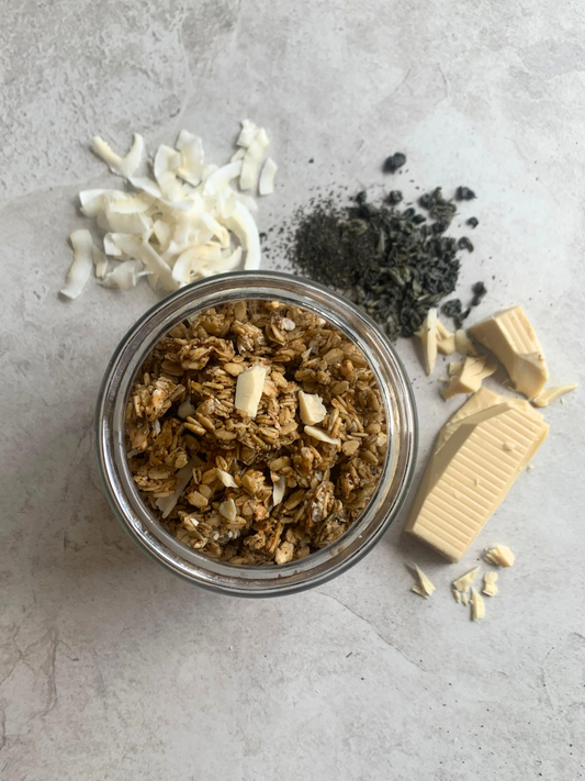 Green Tea, Coconut & White Chocolate Granola