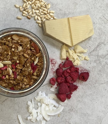 White Chocolate, Vanilla & Raspberry Granola