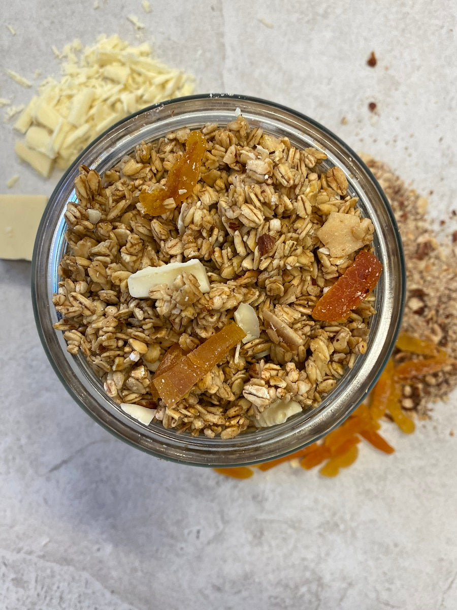 Apricot, White Chocolate & Roast Hazelnut Granola