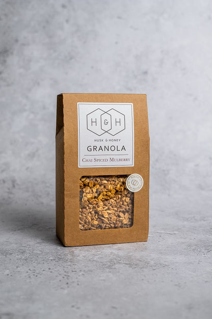 Chai Spiced Mulberry Granola - Husk & Honey London