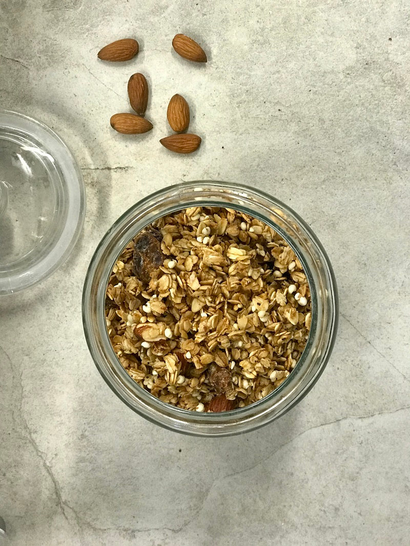 almond millet date granola husk and honey london